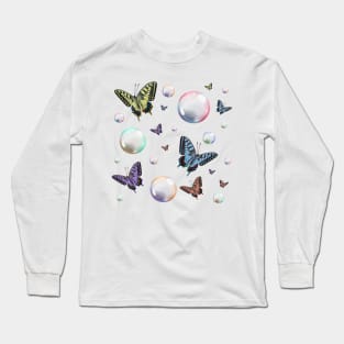 Butterflies with Bubbles Long Sleeve T-Shirt